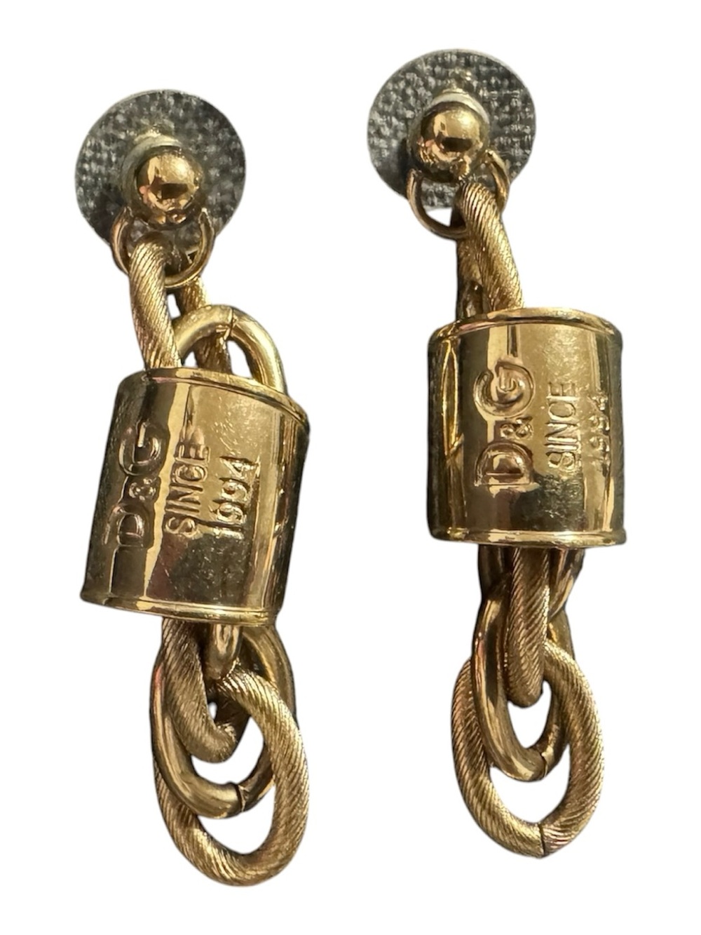 Dolce & Gabbana gold-plated steel ingot bar earrings - Picture 2 of 4